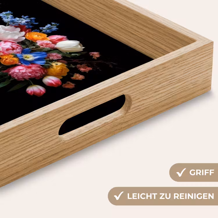 Tablett - Rosen - Blumen - Vase - Blumenstrauß — 8