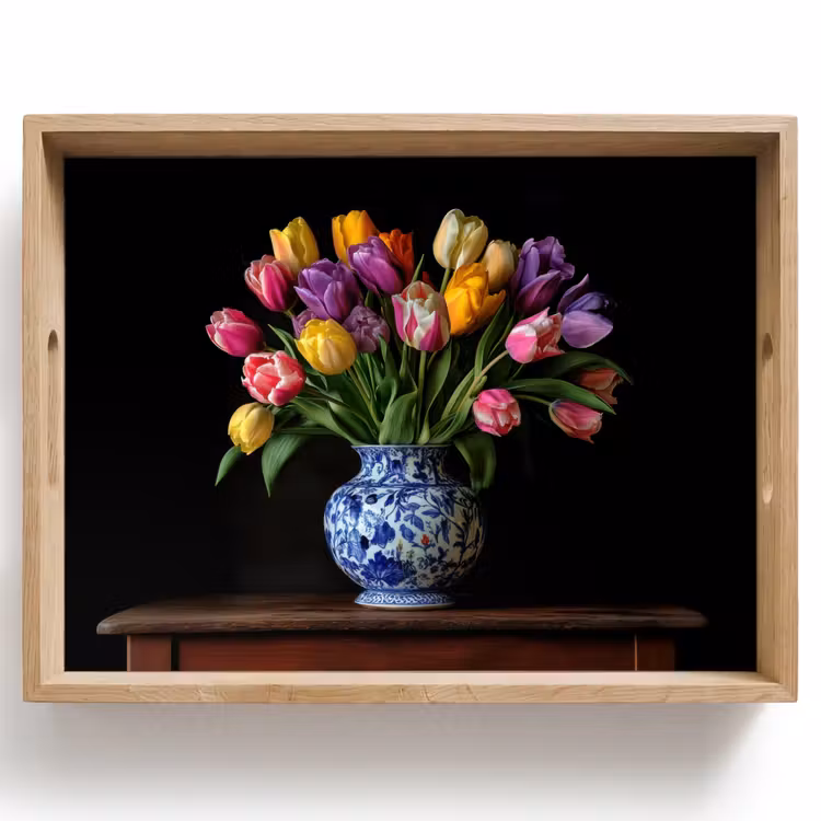 Tablett - Tulpen - Farben - Vase — 1