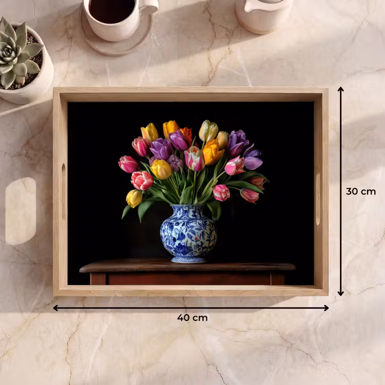 Tablett - Tulpen - Farben - Vase — 7