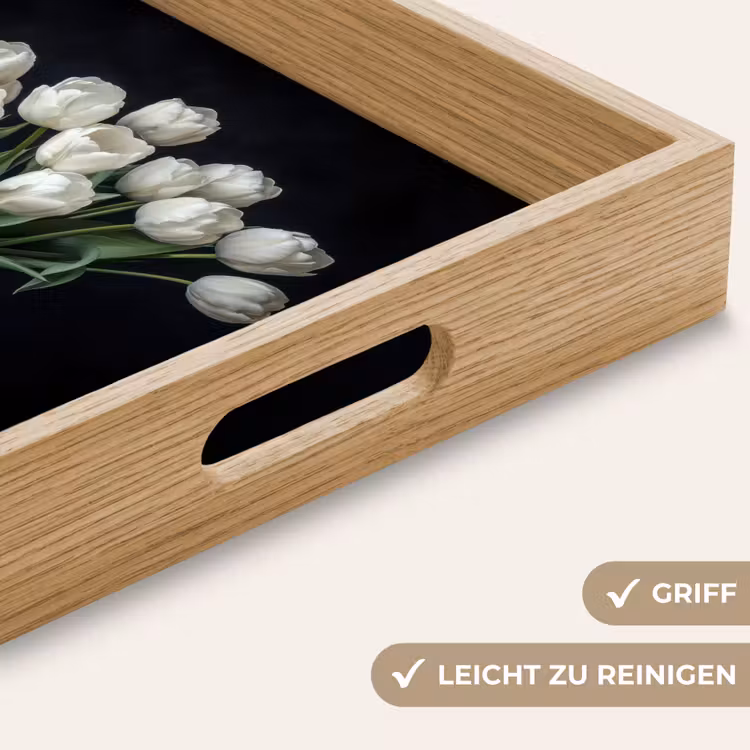 Tablett - Weiß - Blumen - Tulpen - Vase — 8