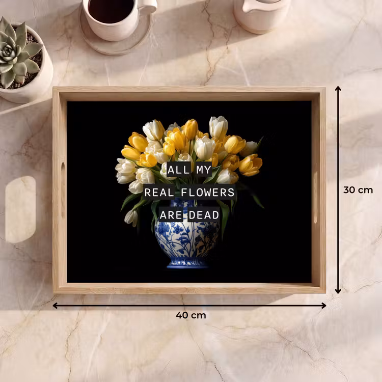Tablett - Zitate - Blume - Tulpe - Gelb — 7