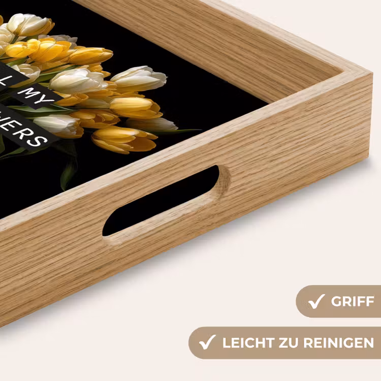 Tablett - Zitate - Blume - Tulpe - Gelb — 8