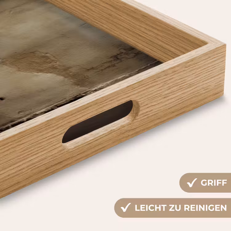 Tablett - Schleife - Beige - Weiß - Wein — 8