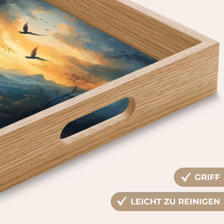 Tablett - Vögel - Sonne - Bäume - Grün — 8