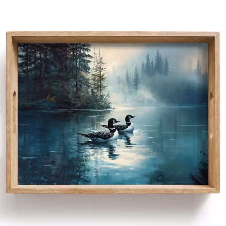 Tablett - Wald - Wasser - Enten - Neblig — 1