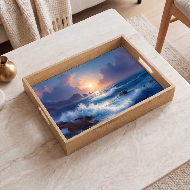 Tablett - Wellen - Meer - Bunt - Felsen — 2