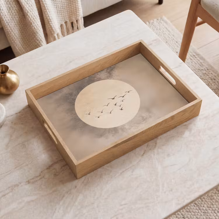 Tablett - Vogel - Beige - Japanisch — 2