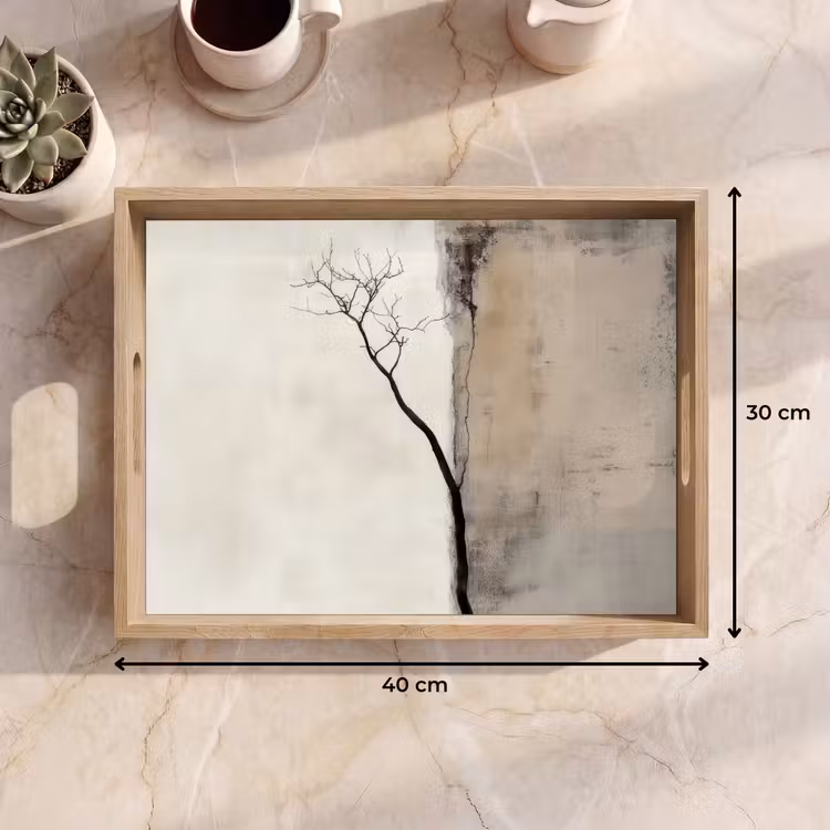Tablett - Wabi sabi - Pflanze - Beige — 7