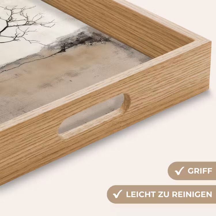 Tablett - Wabi sabi - Pflanze - Beige — 8