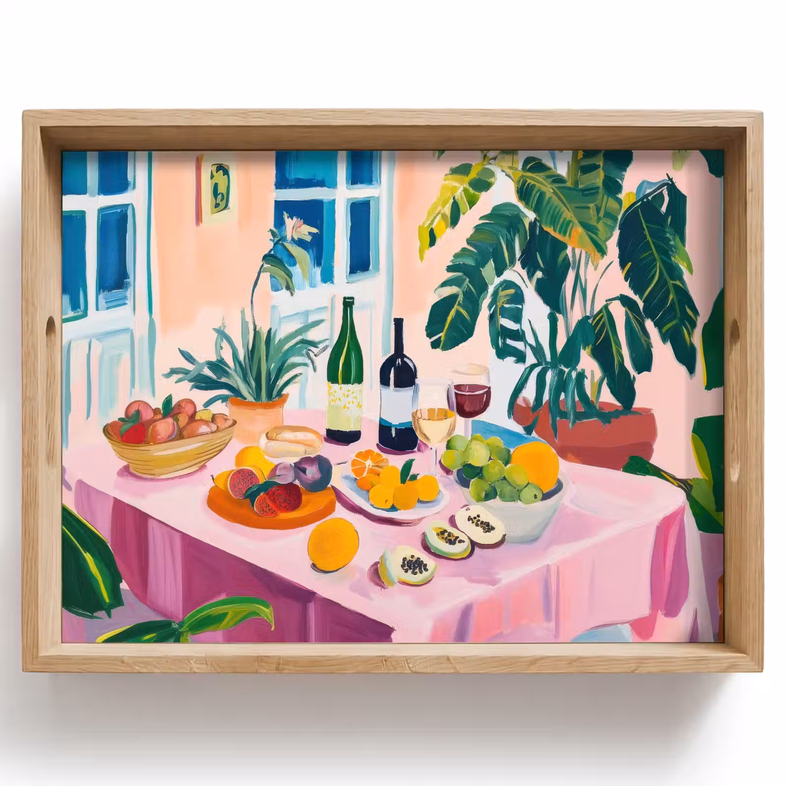 Tablett - Tisch - Wein - Obst — 1