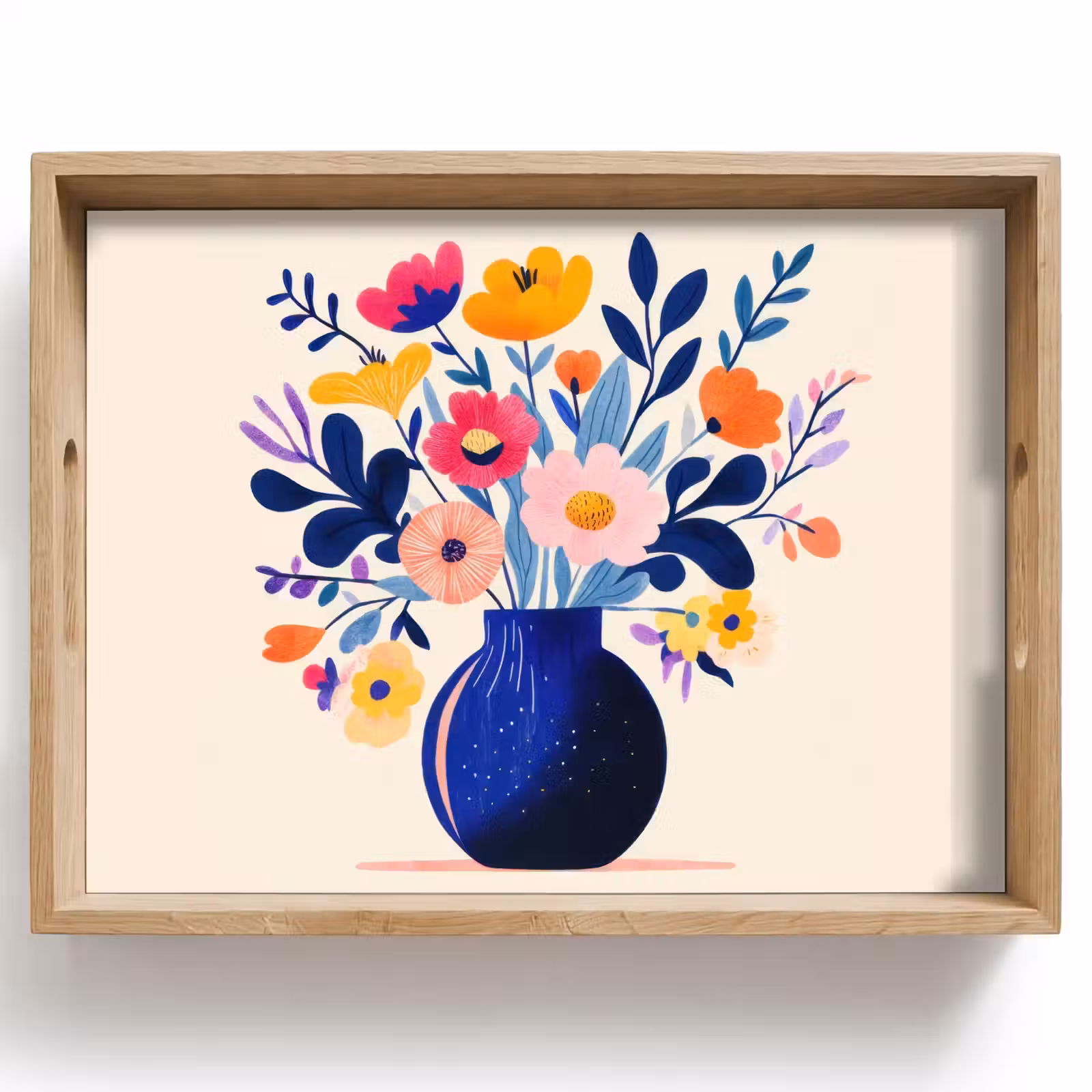Tablett - Vase - Blumen - Blumenstrauß — 1