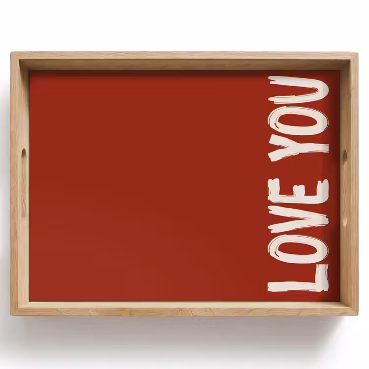 Tablett - Schräg - Loveyou - Rot — 1