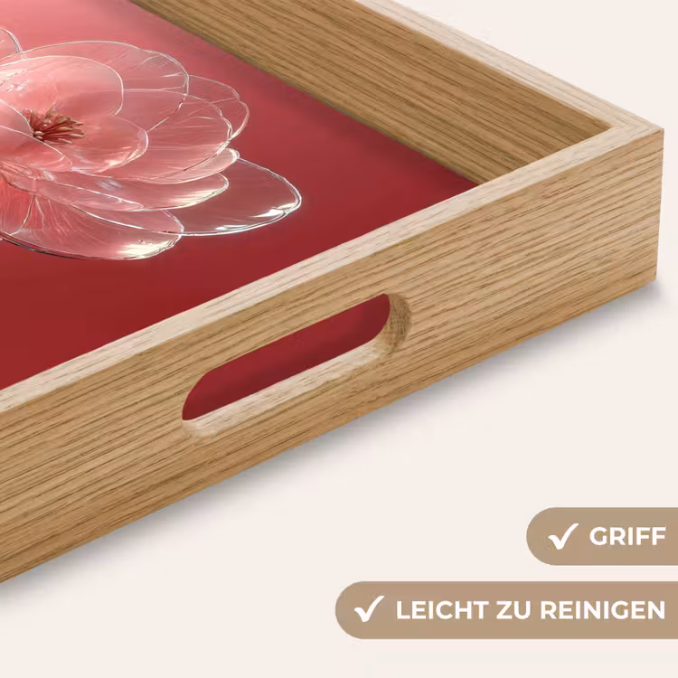 Tablett - Verziert - Blume - Rosa - Gläser — 8