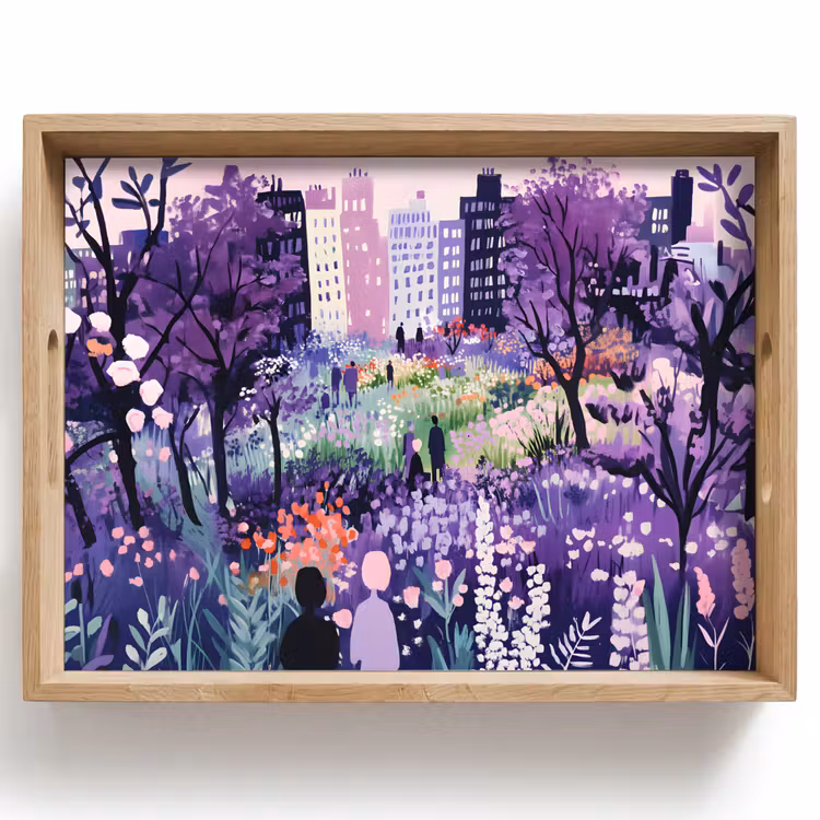 Tablett - Park - Bäume - Blumen - Gebäude — 1