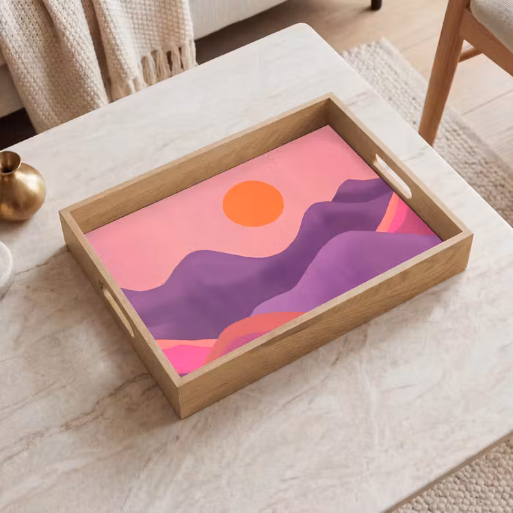 Tablett - Sonne - Hügel - Lila - Abstrakt — 2