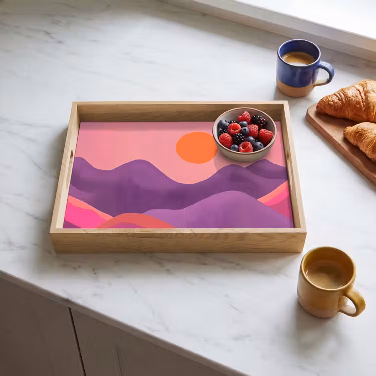 Tablett - Sonne - Hügel - Lila - Abstrakt — 3