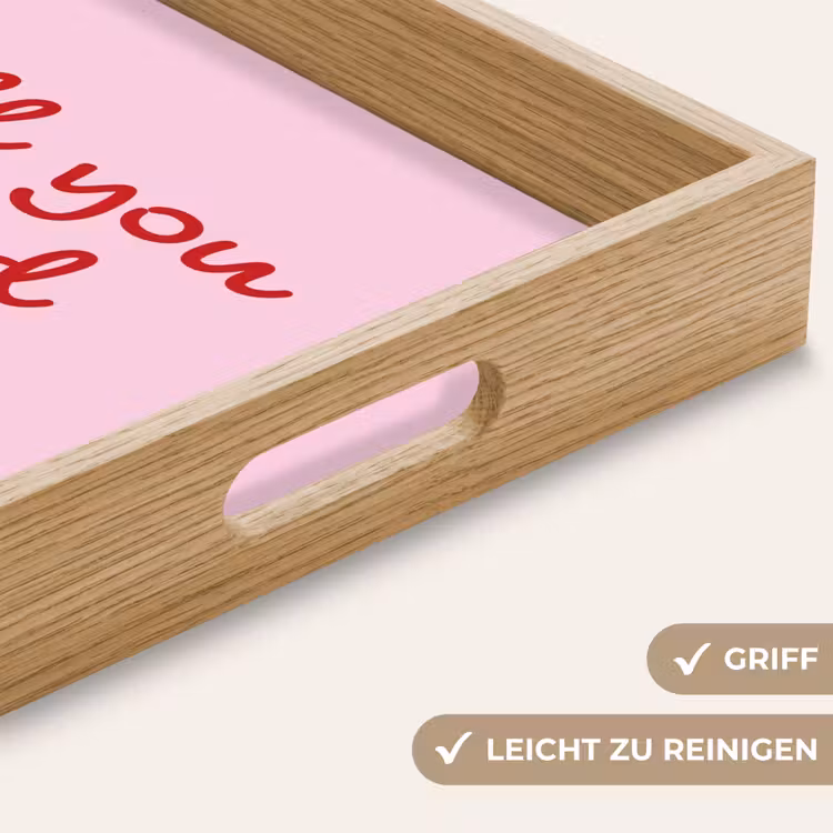 Tablett - Text - Rosa - Liebe - Herz — 8