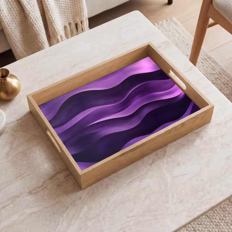 Tablett - Wellen - Abstrakt - Lila — 2