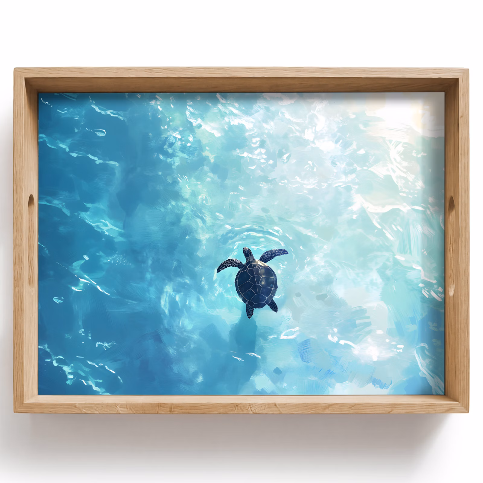 Tablett - Schildkröte - Meer - Blau - Glitzern — 1