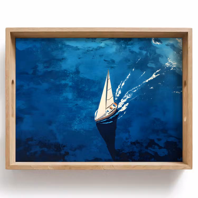Tablett - Segelboot - Wasser - Abstrakt - Schatten — 1