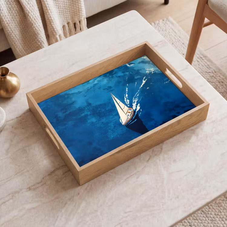 Tablett - Segelboot - Wasser - Abstrakt - Schatten — 2