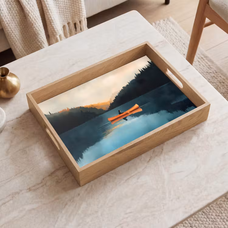Tablett - Wälder - See - Kanu - Orange — 2