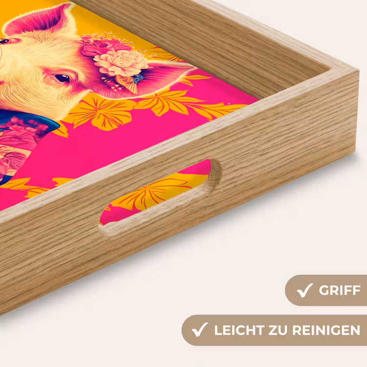 Tablett - Schwein - Blumenkrone - Kimono - Abstrakt — 8