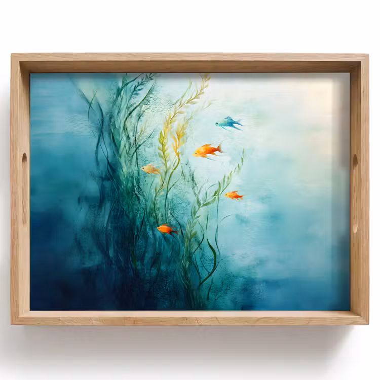 Tablett - Wasserpflanzen - Fische - Farbenfroh - Wasser — 1