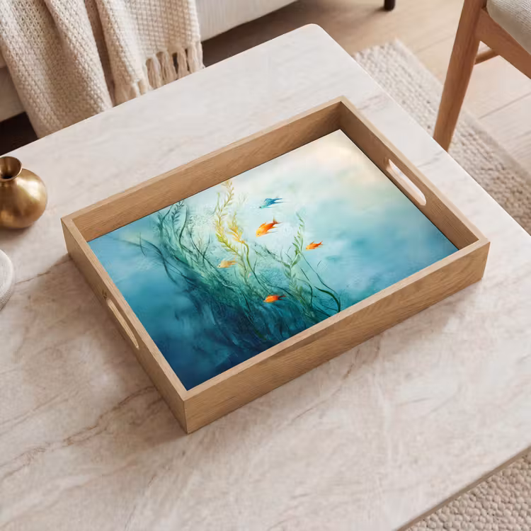 Tablett - Wasserpflanzen - Fische - Farbenfroh - Wasser — 2