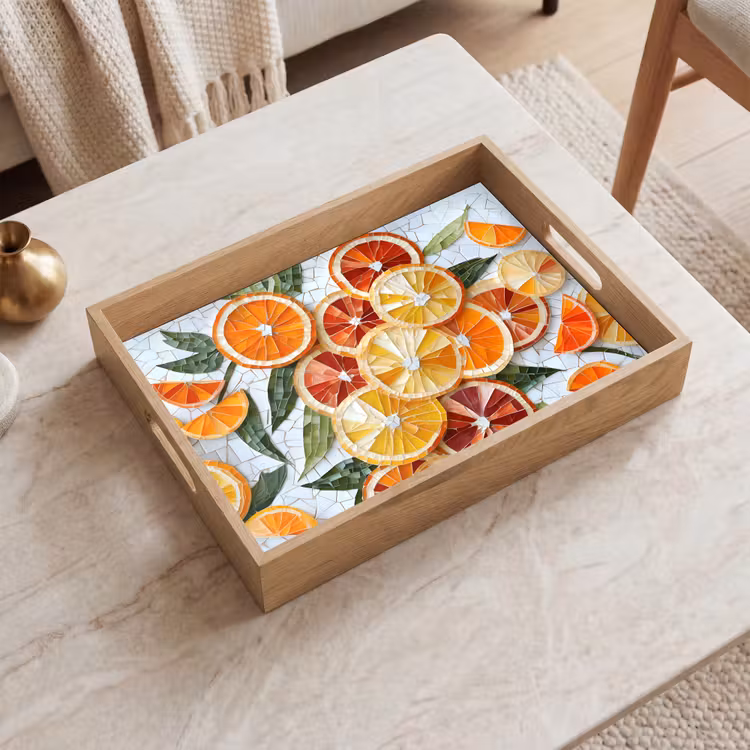 Tablett - Scheiben - Obst - Orange - Mosaik — 2