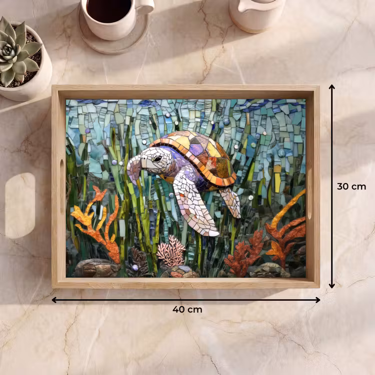 Tablett - Schildkröte - Seegras - Mosaik — 7
