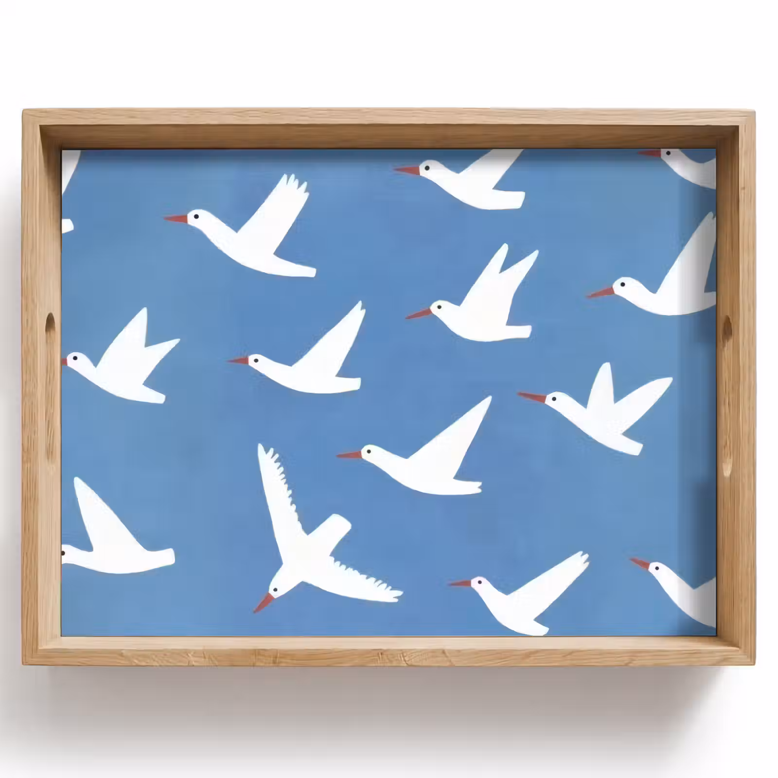 Tablett - Vögel - Weiß - Muster — 1