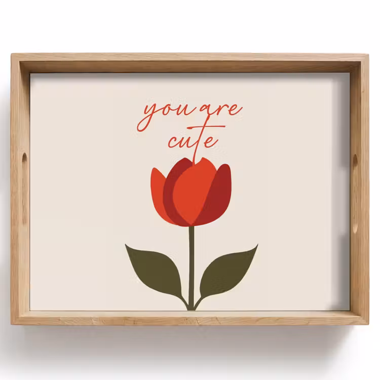 Tablett - Rose - Rot - Blume - Valentinstag — 1