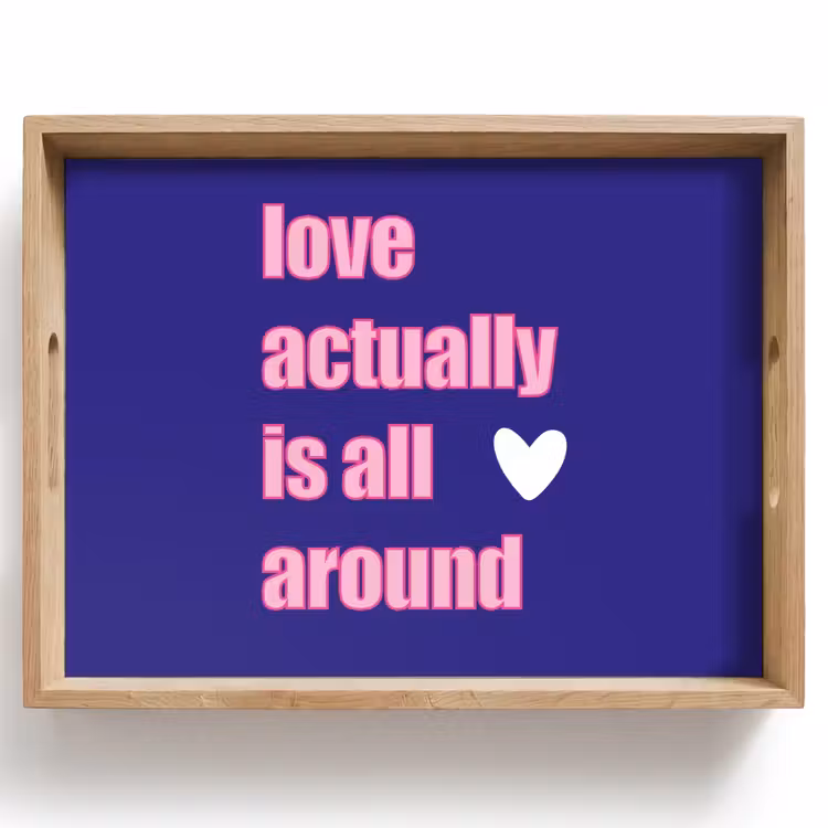 Tablett - Text - Valentinstag - Liebe - Blau — 1