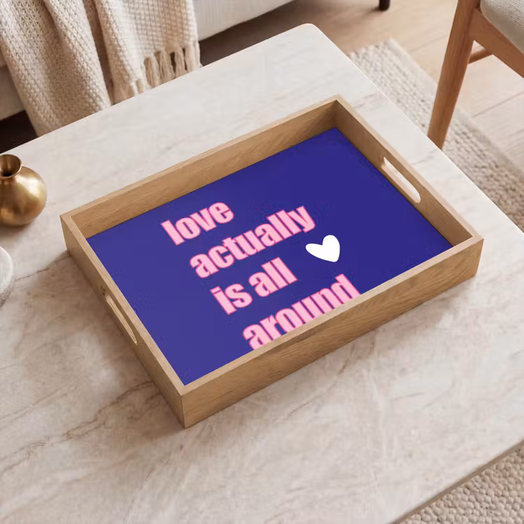 Tablett - Text - Valentinstag - Liebe - Blau — 2