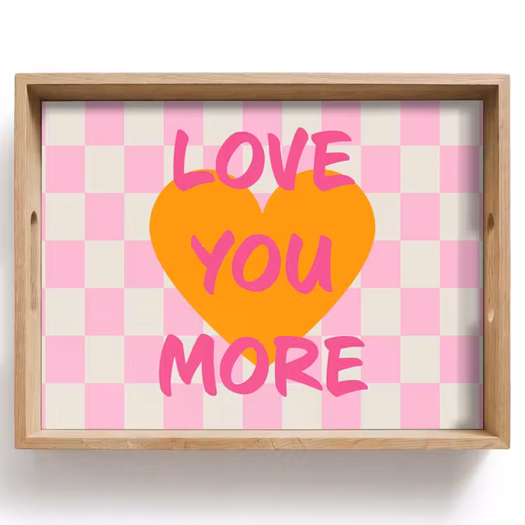 Tablett - Valentinstag - Liebe - Rosa - Orange — 1