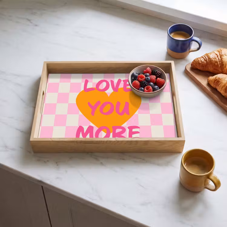 Tablett - Valentinstag - Liebe - Rosa - Orange — 3