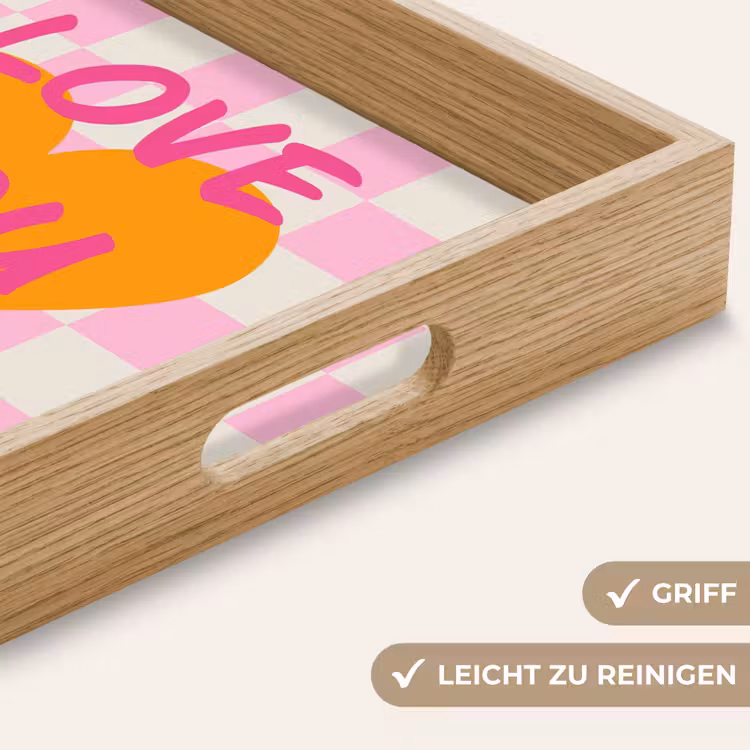 Tablett - Valentinstag - Liebe - Rosa - Orange — 8