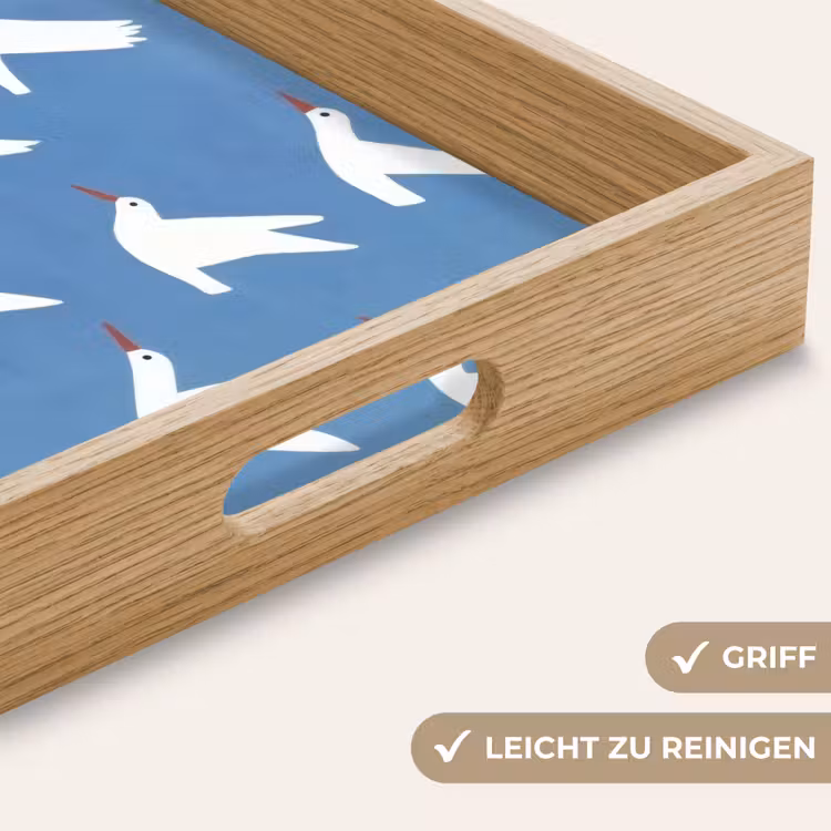 Tablett - Vögel - Weiß - Muster — 8