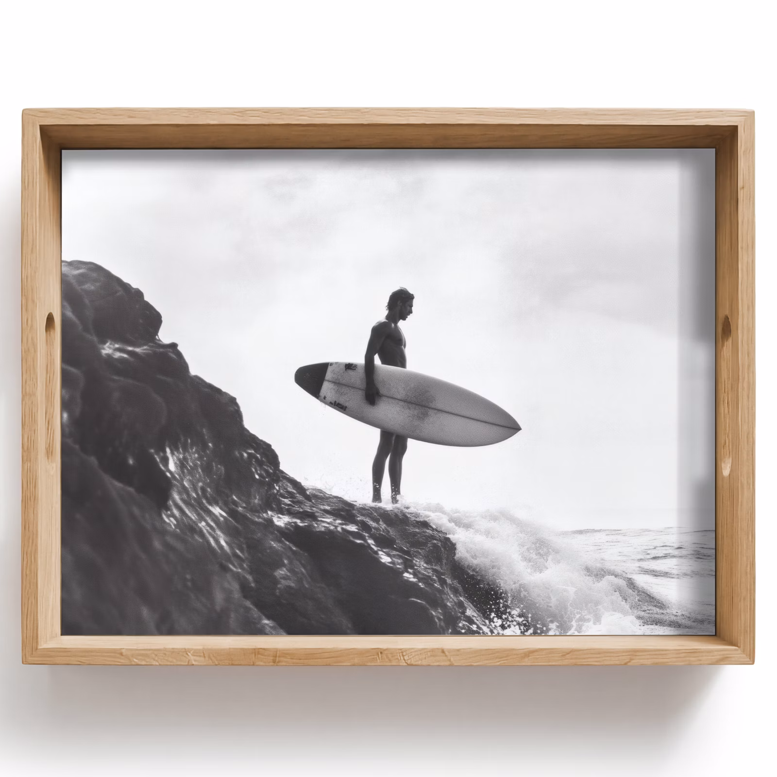 Tablett - Surfer - Felsen - Ozean - Wellen — 1