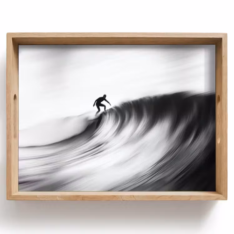 Tablett - Surfer - Welle - Verblasst - Schwarz — 1
