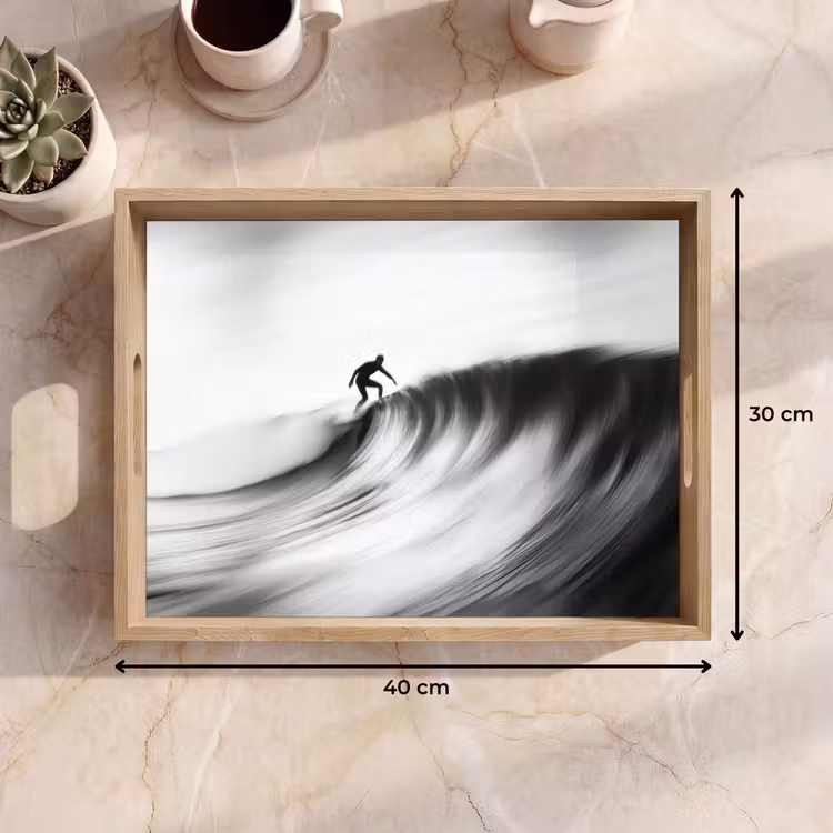 Tablett - Surfer - Welle - Verblasst - Schwarz — 7