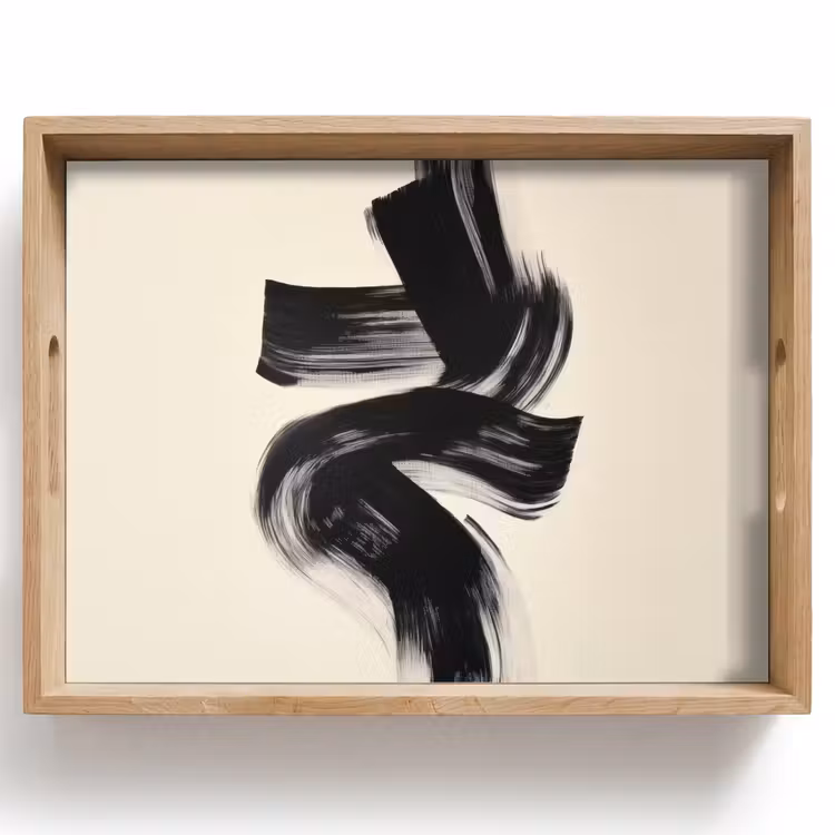 Tablett - Streifen - Schwarz - Abstrakt — 1
