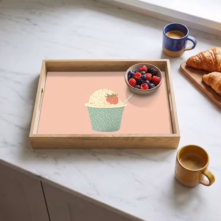 Tablett - Tablett - Eiscreme - Erdbeere - Rosa — 3