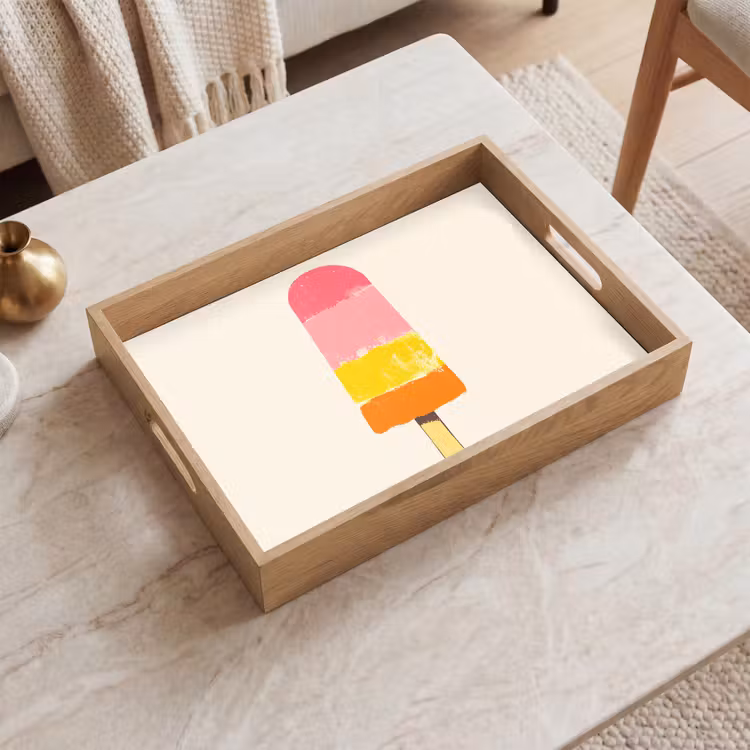 Tablett - Wassereis - Retro - Stiel - Rosa — 2