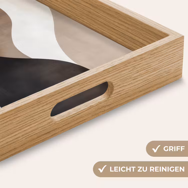 Tablett - Wellen - Abstrakt - Beige — 8
