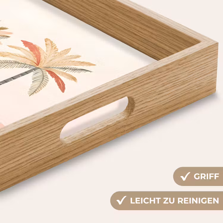 Tablett - Palmen - Hügel - Minimalistisch - Zartrosa — 8