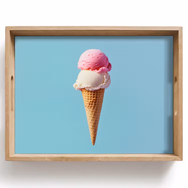 Tablett - Schaufel Eiscreme - Kegel - Blau — 1