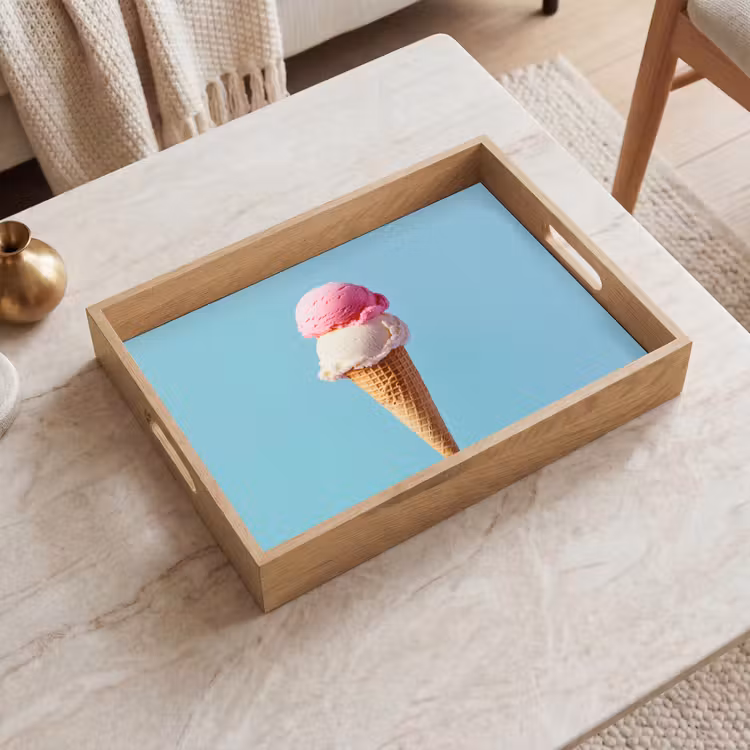 Tablett - Schaufel Eiscreme - Kegel - Blau — 2