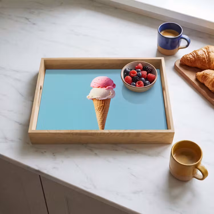 Tablett - Schaufel Eiscreme - Kegel - Blau — 3